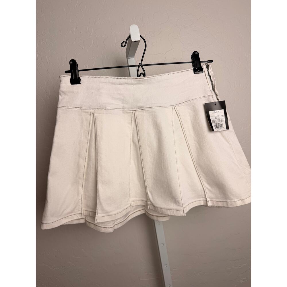 NWT Art Class White Pleated Skort Girls XL 14 Side Zip Tennis Preppy